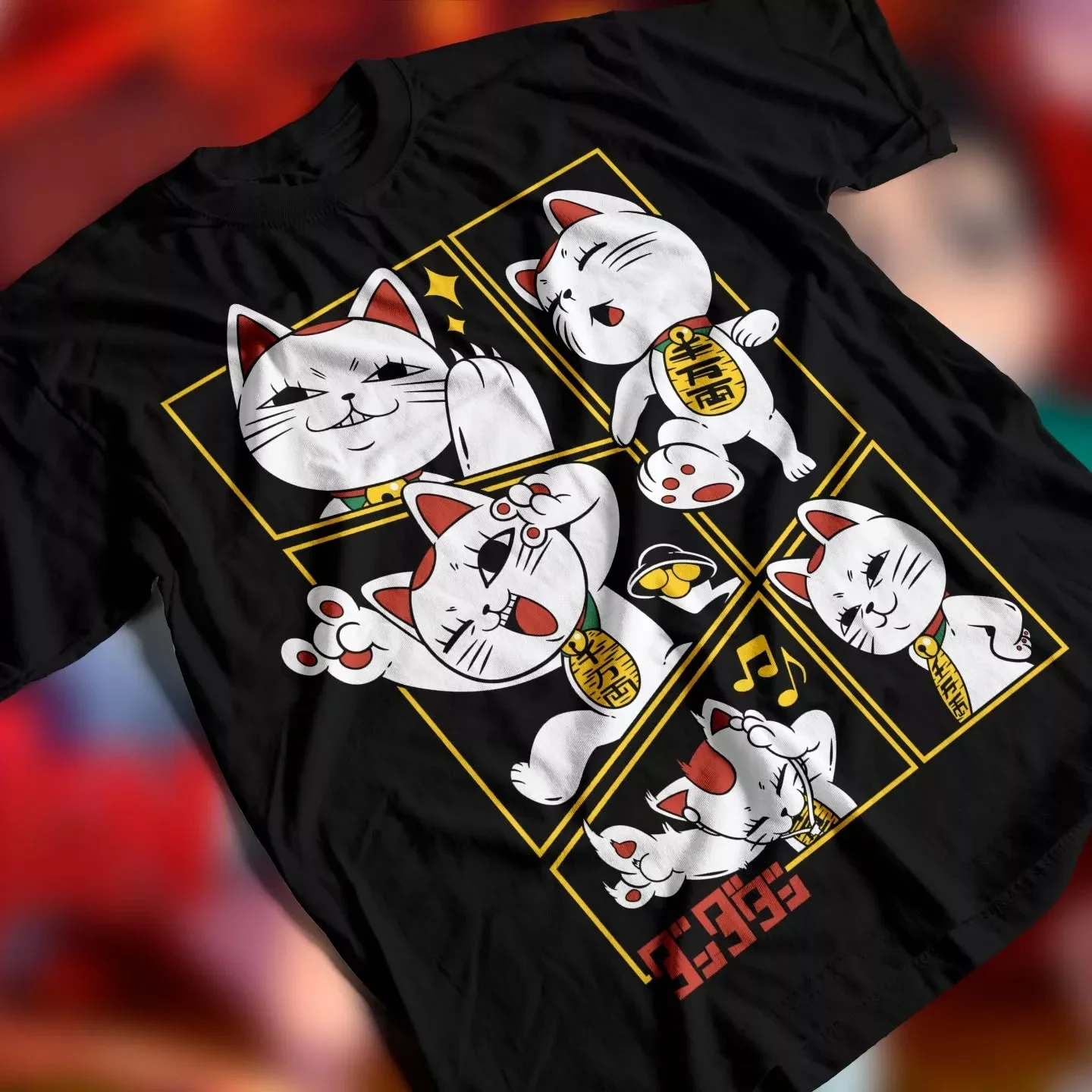 Popular Anime Merchandise - T-shirt Manga Popolare Dandadan Maneki Neko